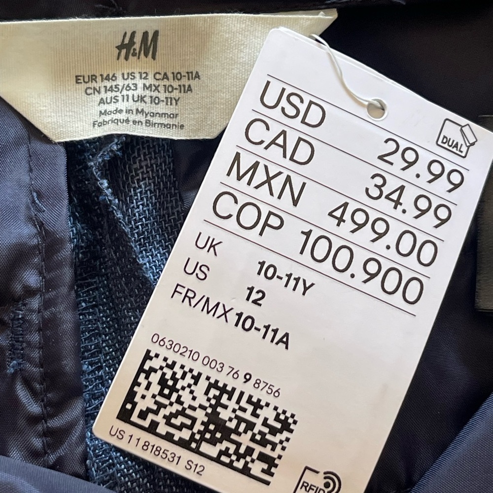 H&M Boys NWT Blue Pants Size 12 - Picture 5 of 14